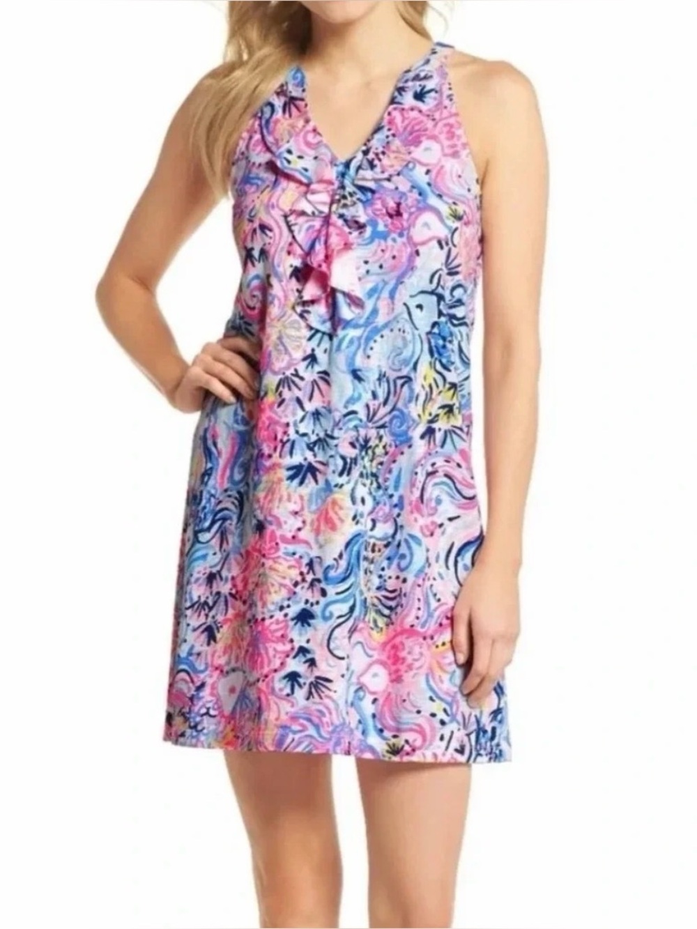 LILLY PULITZER Shay Dress So Sofishticated Sleeveless XXS Resort Beach Palm